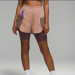 lululemon athletica Women's Athletic Shorts in Tan and Brown